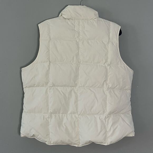 Lands’ End XL Women’s Goose Down Puffer Vest Cream Ivory Goose Down Feather Fill - Picture 2 of 4